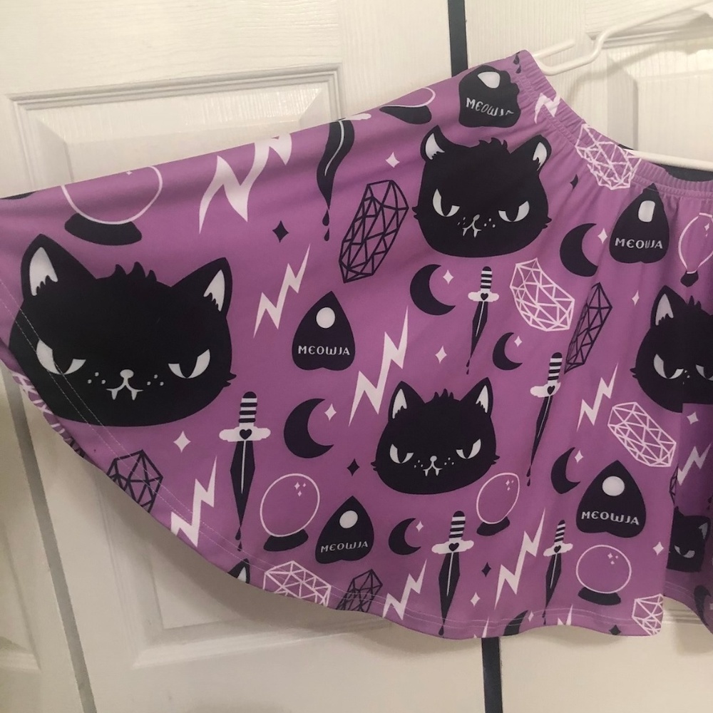Witchy purple skirt with cats and ouija!